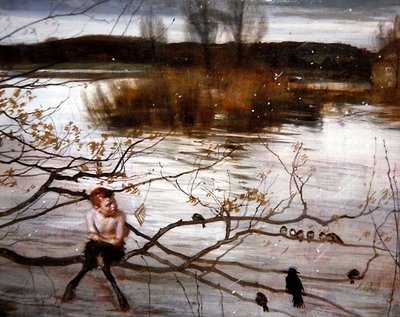 The Beautiful is Fled, c.1900 (óleo sobre painel) de Charles Sims