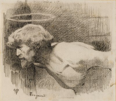 Estudo para a decapitação de São João Batista, c.1881 (carvão sobre papel creme grosso) de Charles Sprague Pearce