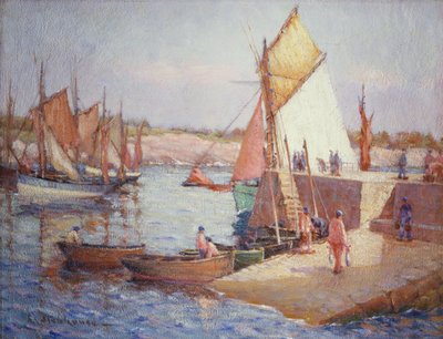 No cais (óleo sobre tela) de Charles Stenhouse