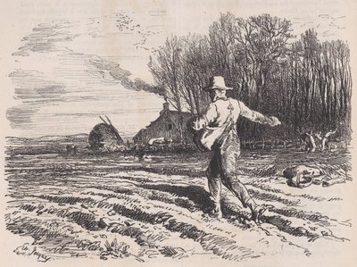 Espalhando sementes, de Le Magasin Pittoresque, maio de 1857. de Charles Tamisier