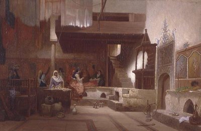 O Hammam (óleo sobre tela) de Charles Theodore  Frere