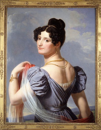 Retrato de Anne Boutet, conhecida como Mademoiselle Mars (1779 - 1847), atriz francesa. Pintura de Charles Thévenin, exibida pela primeira vez na Exposição Universal de 1900. de Charles Thevenin