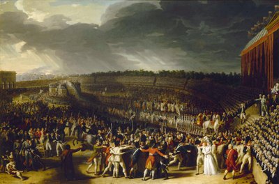 O Festival da Federação em Champ de Mars em 14 de julho de 1790, 1792. de Charles Thevenin