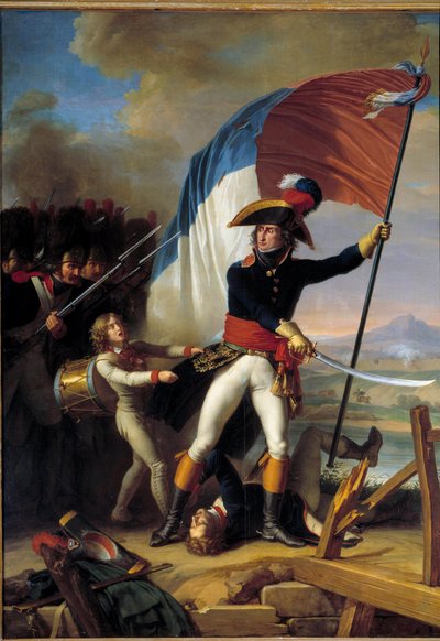 O General Pierre Augereau (1757-1816) conduzindo a carga ao ataque à Pont d