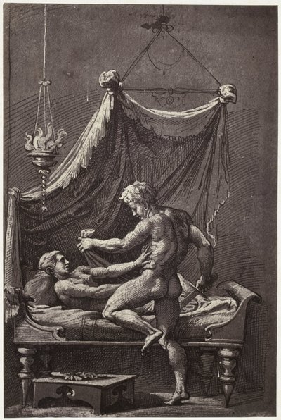 Reprodução fotográfica de um desenho de Perino del Vaga, The Rape of Lucretia de Charles Thurston Thompson