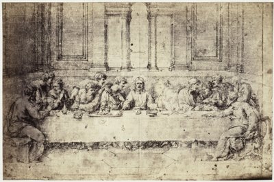 Reprodução fotográfica de um desenho de Rafael, A Última Ceia de Charles Thurston Thompson