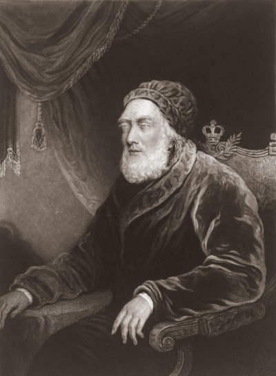 Rei Jorge III em idade avançada. Retrato. (imprimir) de Charles Turner