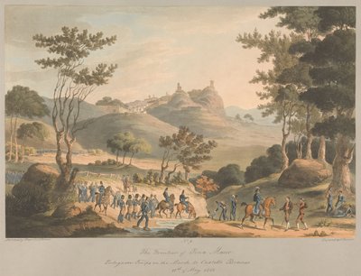 N.º 9 A Fronteira de Pina Macor. Tropas portuguesas em marcha para Costello Branco, 18 de maio de 1811 de Charles Turner