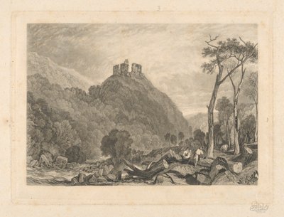 Castelo de Okehampton, no Okement do Rio de Charles Turner
