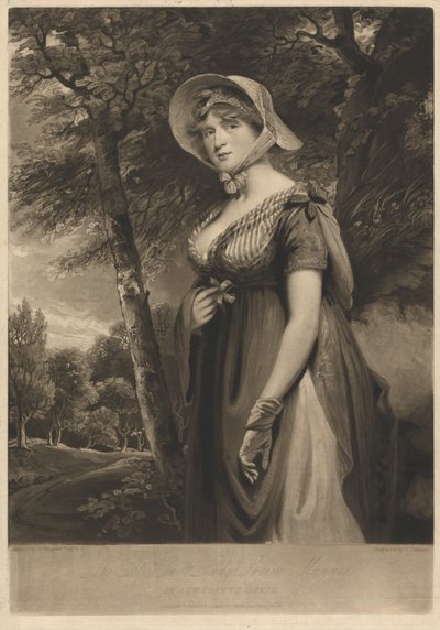 A Muito Honorável Senhora Louisa Manners com um traje camponês de Charles Turner