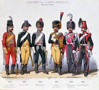Trajes de Cavaleiros Franceses de 1743 a 1840 de Charles Vernier