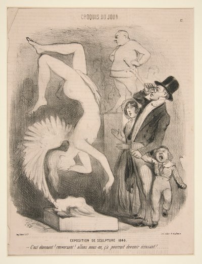 Exposition de Sculpture 1849 (Exposição de Escultura 1849), da série Croquis du Jour publicada em Le Charivari de Charles Vernier