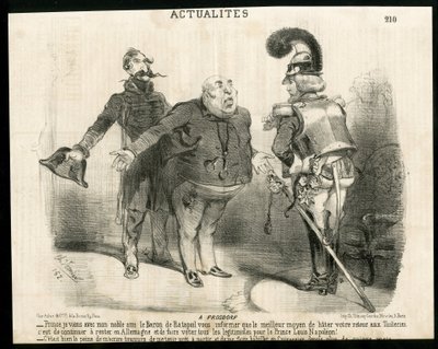Ilustração de Charles Vernier (? -1887) em Le Charivari - Sobre - Alemanha Prússia, Presidente da República, Frosdorf - Ratapoil de Charles Vernier