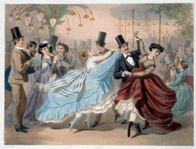 Le bal Mabille Lithographie de Charles Vernier (1831-1887) Paris do século XIX, Musee Carnavalet de Charles Vernier