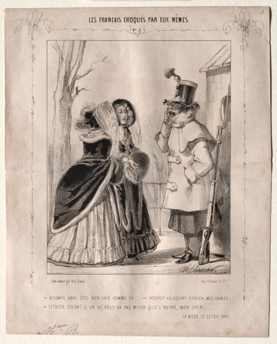Os franceses se desenham: Visconde, você é feio assim! ..., 1840. de Charles Vernier