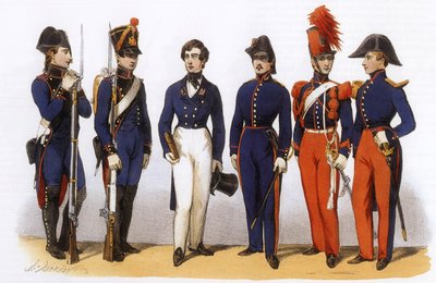 Uniformes do exército francês: Escola Politécnica, Estado-Maior e Cavalaria de Charles Vernier