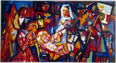 Natividade, século XX (óleo sobre tela) de Charles Walch
