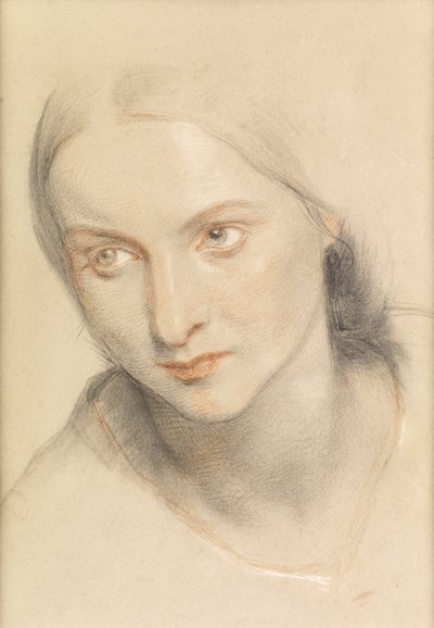 Estudo da cabeça de uma mulher, 1894 de Charles West Cope