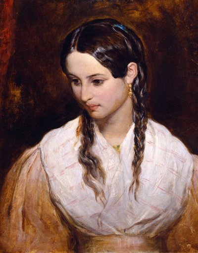 A Filha do Guardião (óleo sobre tela) (ver também 149133) de Charles West Cope