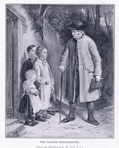 O mestre da escola da aldeia, de The Magazine of Art 1893, Cassell and Company de Charles West Cope