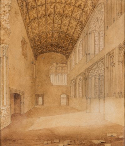 Crosby Hall (n.º 1), c1818 (aguarela sobre papel) de Charles Wild
