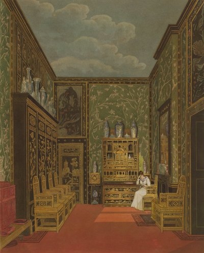 O Armário Verde em Frogmore de "A História das Residências Reais" de Pyne, gravado por William James Bennett (1787-1844), publicado em 1819 de Charles Wild