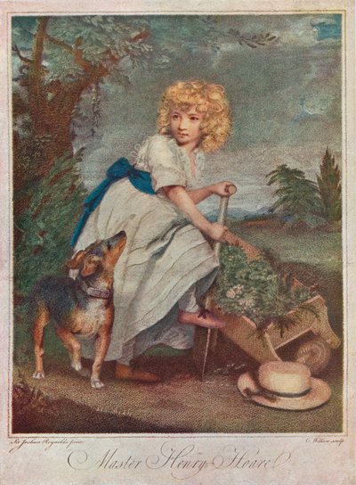 Mestre Henry Hoare 1784-1836, quando menino, Jardinagem, 1883 1906 de Charles Wilkinson