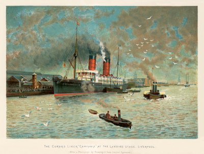 O forro de Cunard &39;Campania&39; no cais, Liverpool de Charles Wilkinson