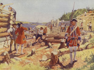 A Fundação de Halifax (cor litho) de Charles William (after) Jefferys