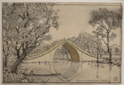 Ponte no Palácio de verão, Pequim" de Charles W. Bartlett, HMA 28113 de Charles William Bartlett