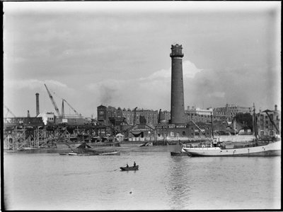 Shot Tower and Lead Works, Belvedere Road, Lambeth, Greater London Authority, 1936. de Charles William Prickett
