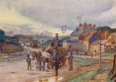 High Barnet, a partir do sopé de Barnet Hill (litografia a cores) de Charles William Wyllie