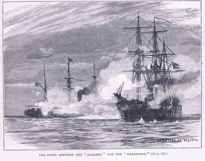 A luta entre o &39;Alarama&39; e o &39;Kearsarge&39; de Charles William Wyllie