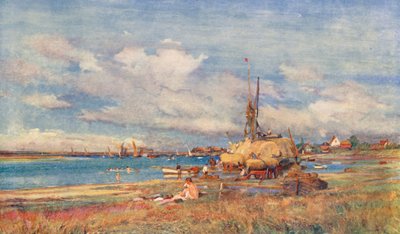 West Mersea, Mersea Island, Essex (litografia a cores) de Charles William Wyllie