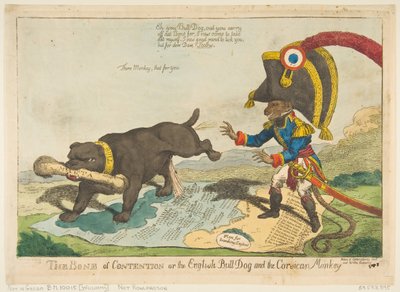 O Osso da Contenção ou o Bull Dog Inglês e o Macaco da Córsega, 14 de junho de 1803. de Charles Williams