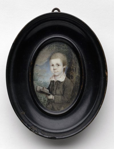 Retrato de um menino, c. 1768 (aquarela sobre marfim) de Charles Willson Peale