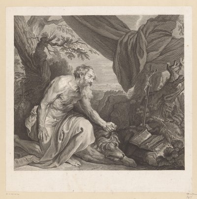 São Jerónimo com leão adormecido e crucifixo de Charles de Beauvais (rejected attribution)