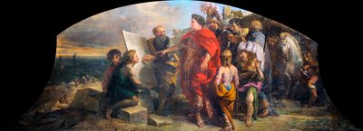 Imperador Augusto (63 aC-14 dC) construindo o porto de Misene (Itália) (Augustus construindo o porto de Miseno) - Pintura de Charles de La Fosse (1636-1716), óleo sobre tela (200x350 cm) de Charles de la Fosse