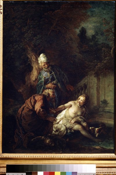 Susana e os Anciãos. Pintura de Charles de La Fosse (1636-1716), após 1700. Óleo sobre tela. arte barroca. Museu de Belas Artes, Pushkin, Moscou de Charles de la Fosse