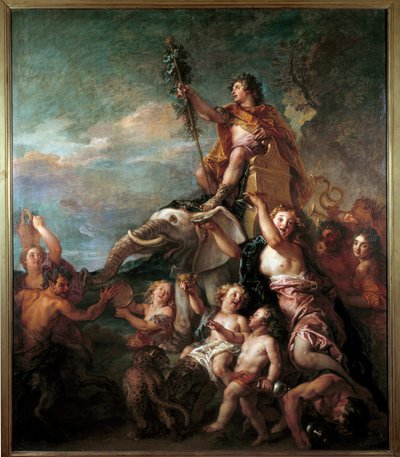 O triunfo da pintura de Baco por Charles de la Fosse (1636-1716) Sol do século XVII. 1,57x0,83 m . de Charles de la Fosse