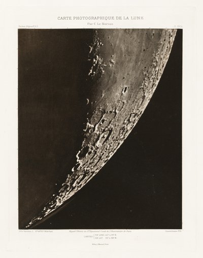 Carte photographique de la lune, planche XVI.A (Carta fotográfica da Lua, placa XVI.A),5 de setembro de Charles le Morvan