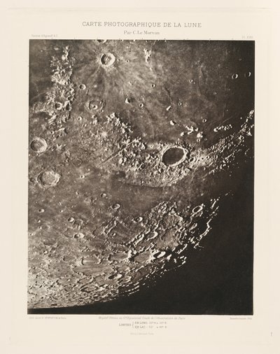 Carta fotográfica da Lua, placa XVIII, 17 de abril de Charles le Morvan