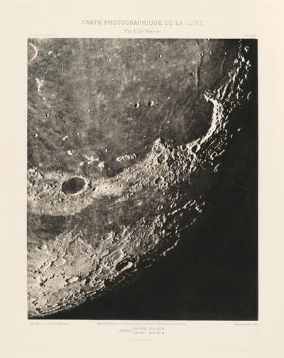Carta fotográfica da Lua, placa XVII, 22 de março de Charles le Morvan