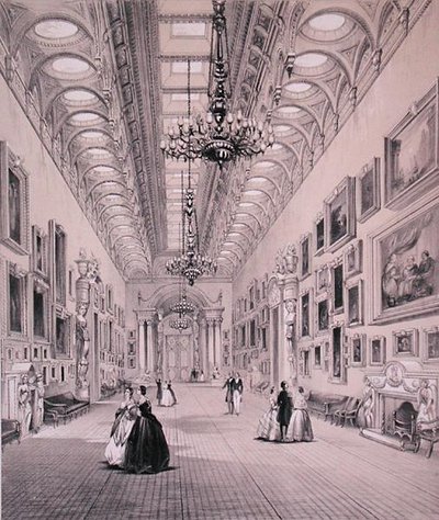 A Galeria de Imagens, Palácio Buckingham, gravado por C. Graf, c.1880 (litho) de Charlotte (after) Campbell
