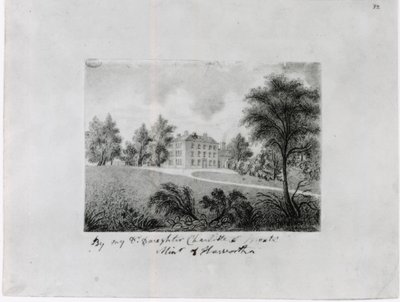 The Roe Head School, c.1831-32 (desprezo no papel) de Charlotte Bronte