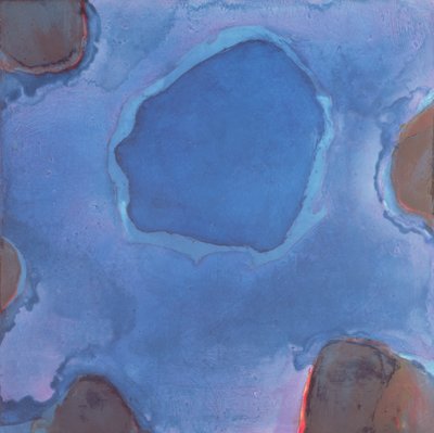 Friesian Blue, 1997 (óleo e esmalte na placa gesso) de Charlotte Johnstone