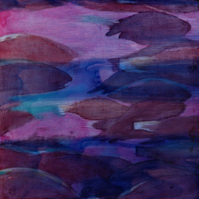 Papagaios roxos VI, 2000 (óleo no gesso) de Charlotte Johnstone