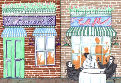 Café, 2017 (canetas de pincel) de Charlotte Orr