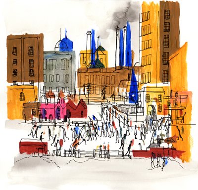 Vindo do Moinho, 2014 (acrílico e tinta) de Charlotte Orr