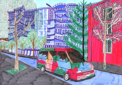 Koloniestraße, Casamento, 2017 (canetas) de Charlotte Orr